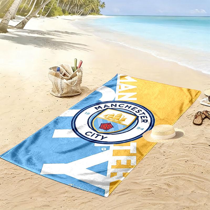 MCFC logo Print Beach Towel, Large Soft Quick Dry Towel for Beach Camping Swimming