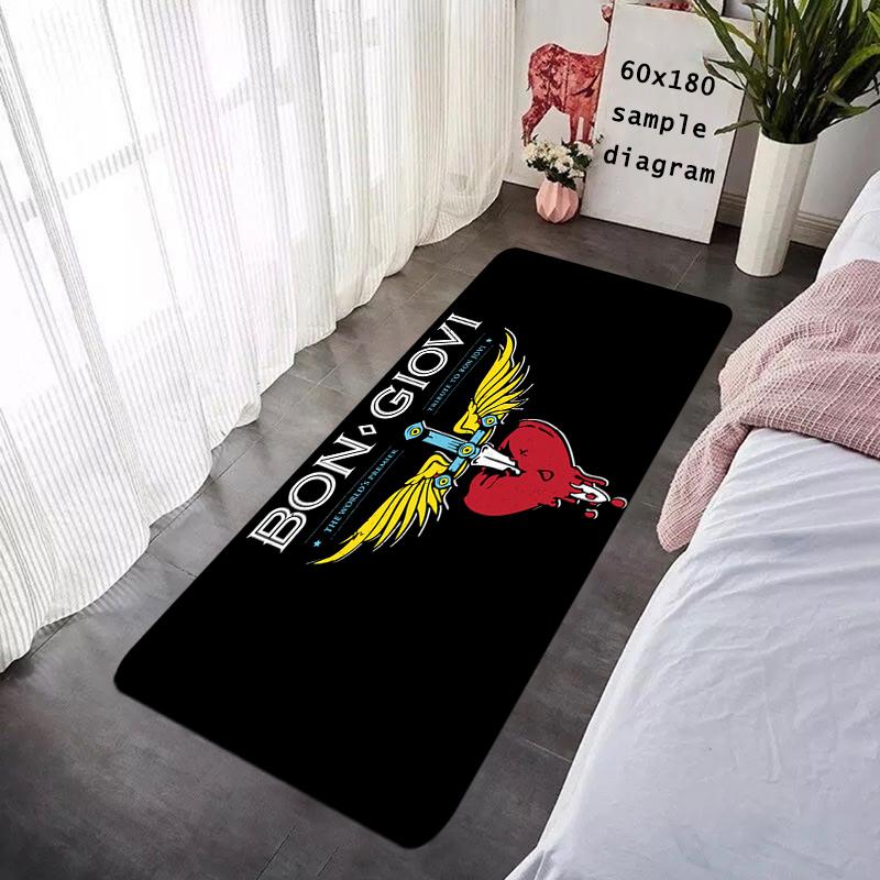 Doormat Flannel Floor Mat B-Bon Jovi Indoor Foot Rug Bedside Mats Kitchen Corridor Absorbent Carpet Ideal for Balcony Decoration