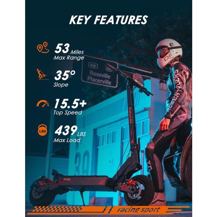 KuKirin G4 - Trottinette Électrique Pliable - Moteur 2000W - Batterie 20Ah 60V - Autonomie 75km - 11'' Pneu - Max 70KM/H - Nior