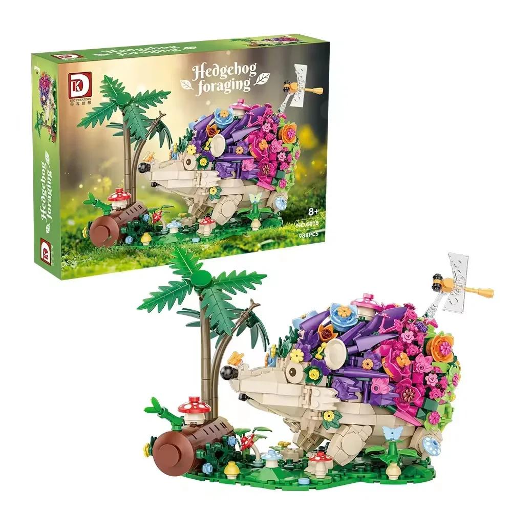 Non-Toxic Flowers Hedgehog Building Blocks Kits Children Creative Insects Mushroom Animal Model Diy Bricks Assembly Puzzle Toys For Kids