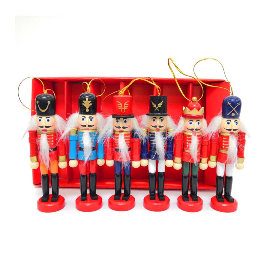 12cm Nutcracker Puppet Ornaments Desktop Decoration Cartoons Walnuts Soldiers Band Dolls Nutcracker Miniatures