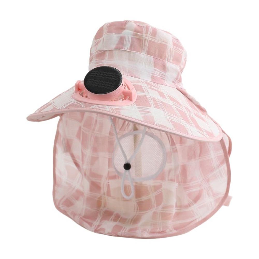 USB Charging Solar Fan Cap Anti-UV Cooling Fan Hat Women Sun Hat Fisherman Hat Summer Season