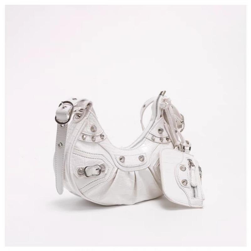 Новая сумка-подмышка в стиле панк-шик для байкера — многофункциональная плиссированная сумка через плечо с заклепками и кисточками, с кромкой Y2K для ночных клубов и улиц