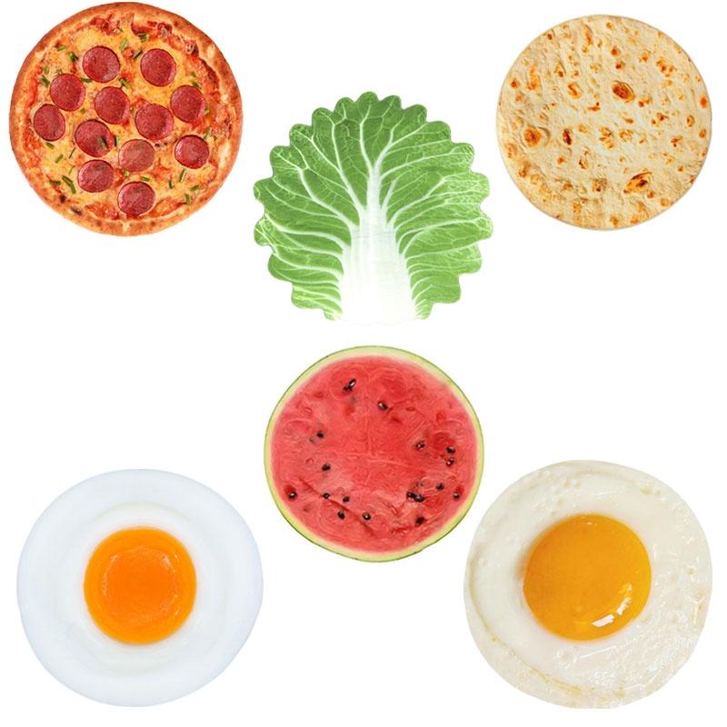 Забавный фланелевый детский плед-обертка с подходящей шапочкой, мягкий и уютный, в стиле тортильи, капусты, яичного рулета, яичницы-глазуньи, арбуза и пиццы