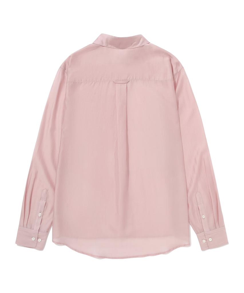 COVERNAT WOMAN Sheer Oversized Shirt Light Pink