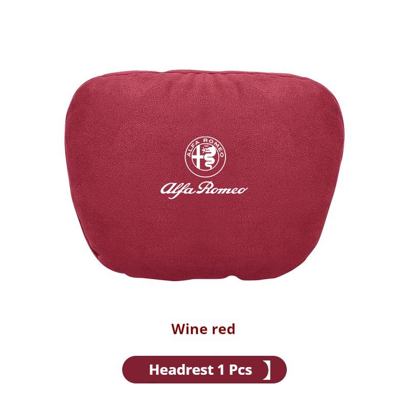 Car Suede Headrest Neck Support Alfa Romeo Giulia Tonale Stelvio Giulietta Mito Milano 147 156 159 166 Seat Waist Cushion Pillow
