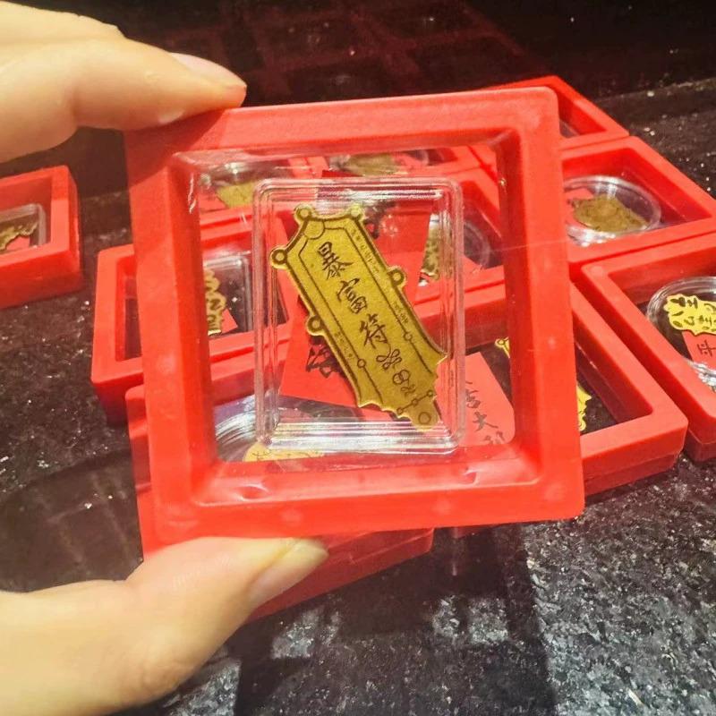 Shuibei Gold 999 Lucky Cat & Wealth God Phone Sticker – Creative Pure Gold Traffic Charm