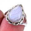 Кольцо из натурального голубого кружевного агата с драгоценным камнем из стерлингового серебра 925 пробы S.6 c3i57