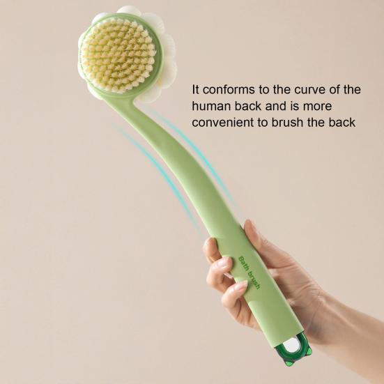 Bath Scrub Brush with Extended Anti-Slip Handle Double-Sided Back Rub Exfoliation Back Scrubber Three-dimensional Massage Brush