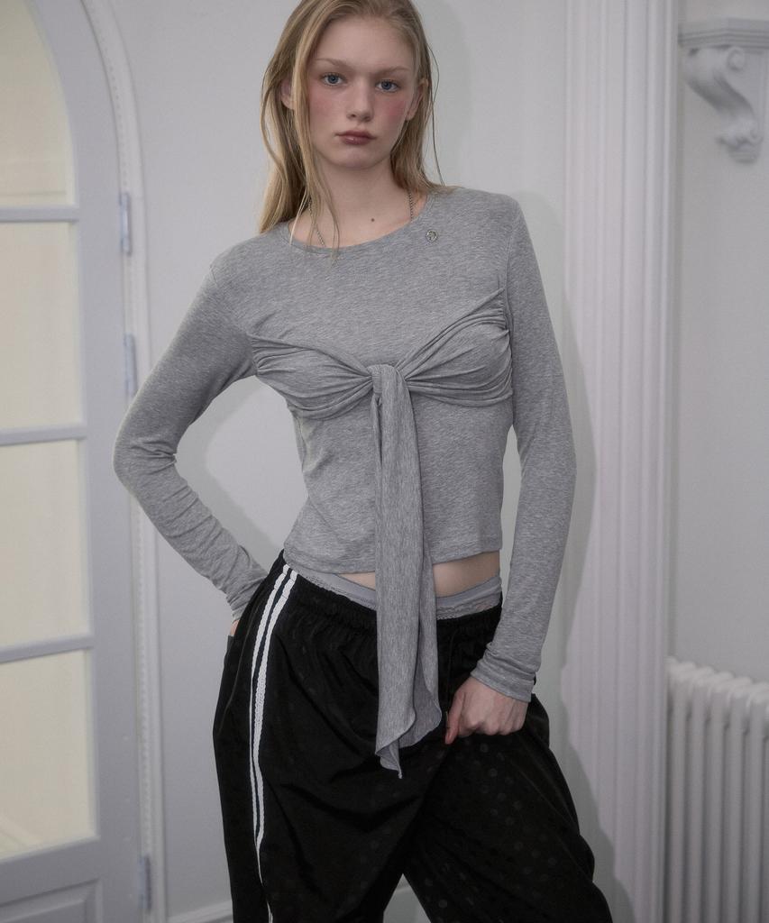 ROSEFRANTZ Tie Ribbon Long Sleeve [Gray]