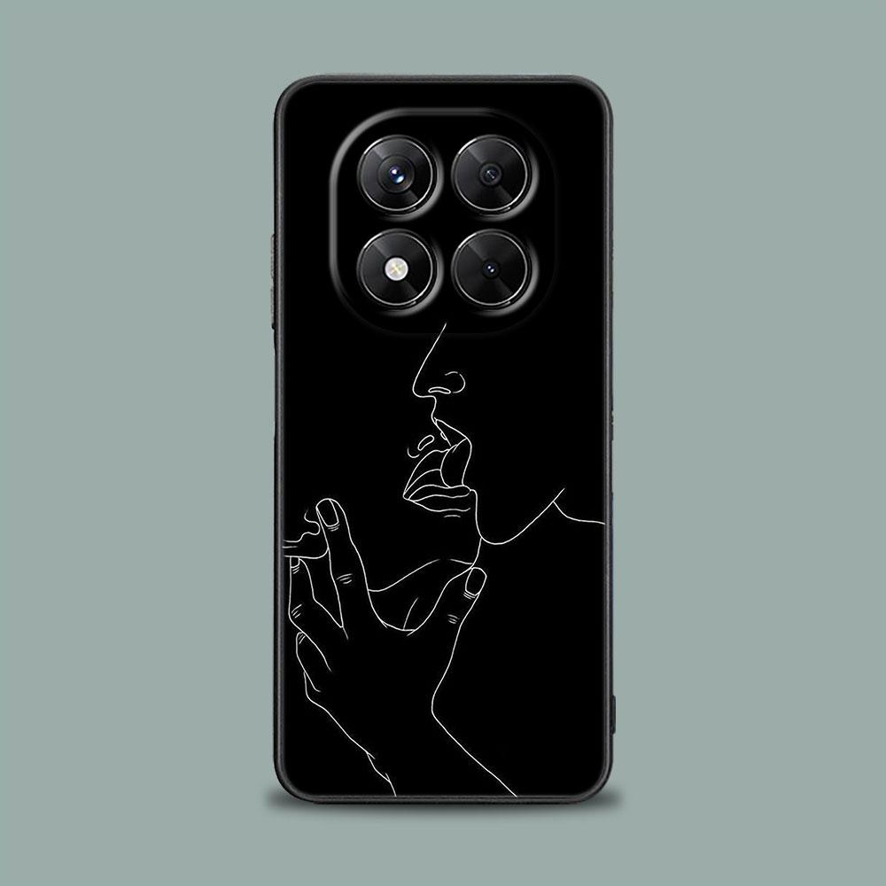 Phone Case for Xiaomi Redmi 15C 14C 12C 13C 4G Redmi Note 15 14 13 12 11 10 Pro Plus 12S Cover Sexy Line Art Lover Couple Kiss