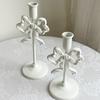 Single Head French Bow Candlestick Wrought Iron Candle Containers  Western Decoration