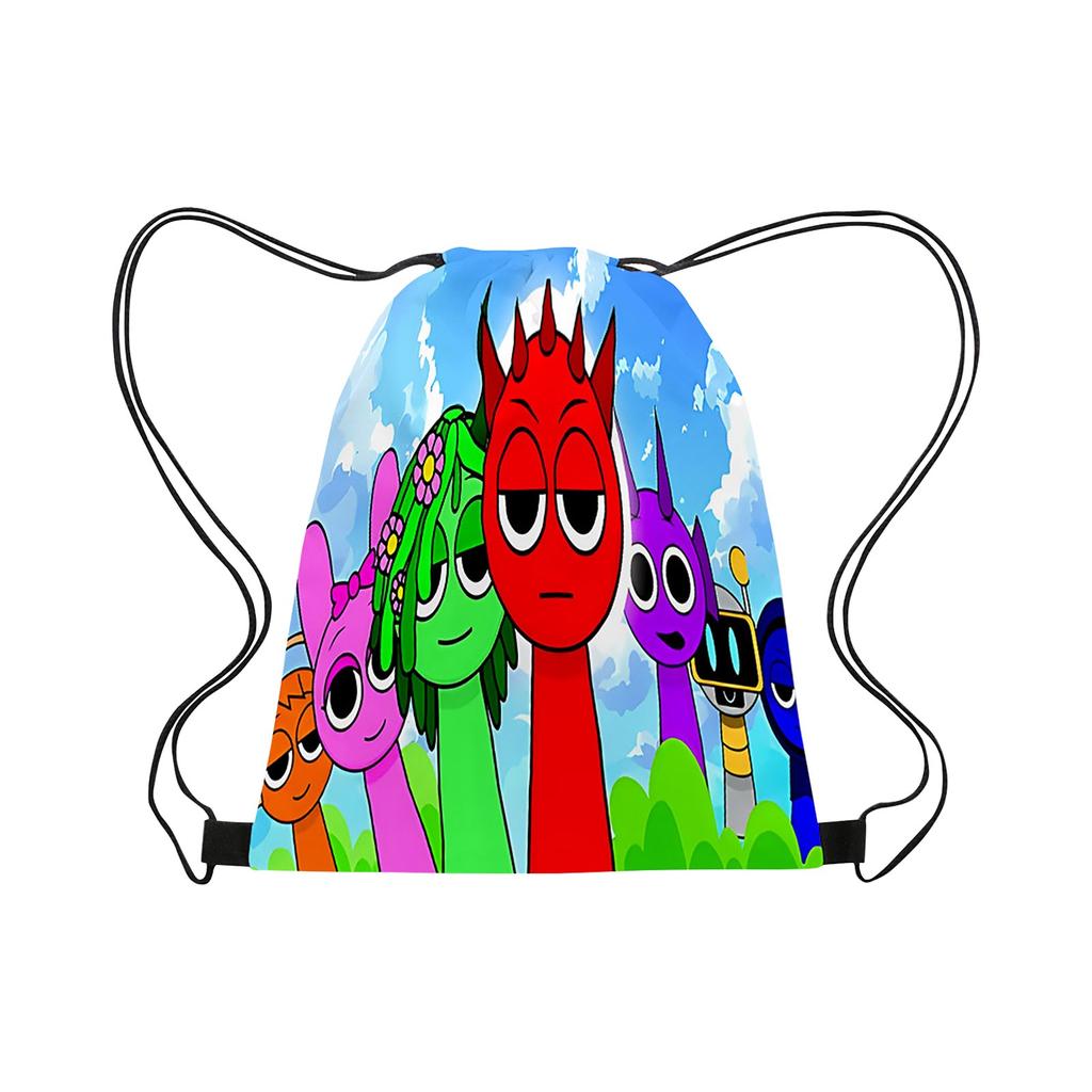 Box Sprunki Drawstring Bag Портативный Большой Вместительный Рюкзак Drawstring Водонепроницаемый