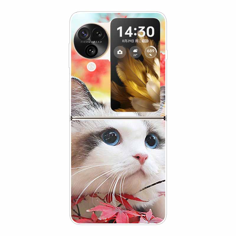 Для Find N3 Flip 5G Чехол Милый Прозрачный Жесткий ПК Задние Крышки для Oppo Find N3 Flip Расписные Корпуса Телефона N 3 Flip Funda Capa