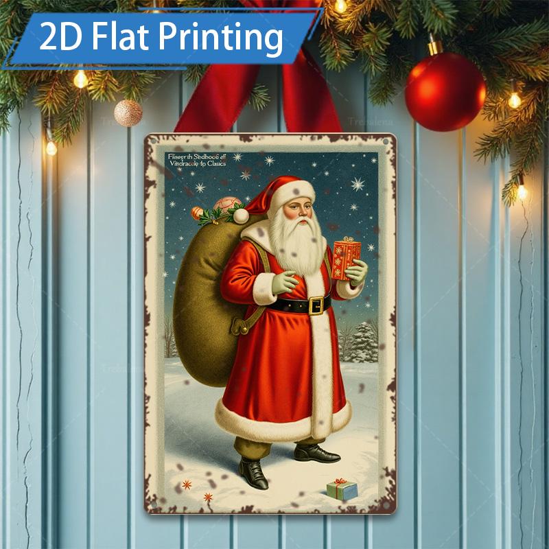 D FLAT pc Metal Sign Christmas Snowmen Family D Flat Print Metal Art