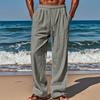 2024 Men's Cotton & Linen Loose-Fit Solid Color Lace-Up Trousers