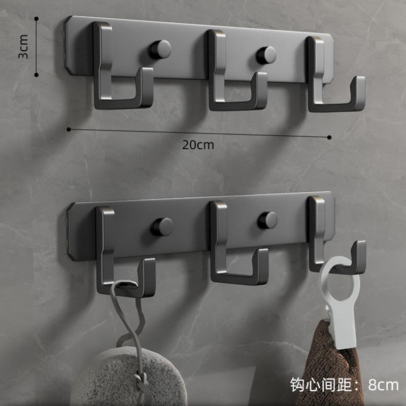 Черный серебристый крючок для халата для ванной комнаты, кухни, настенный, для хранения ключей, вешалка для пальто, держатель для полотенец, 3, 5, 7 крючков