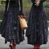 Модная женская клетчатая макси-юбка, нерегулярные плиссированные юбки-качели