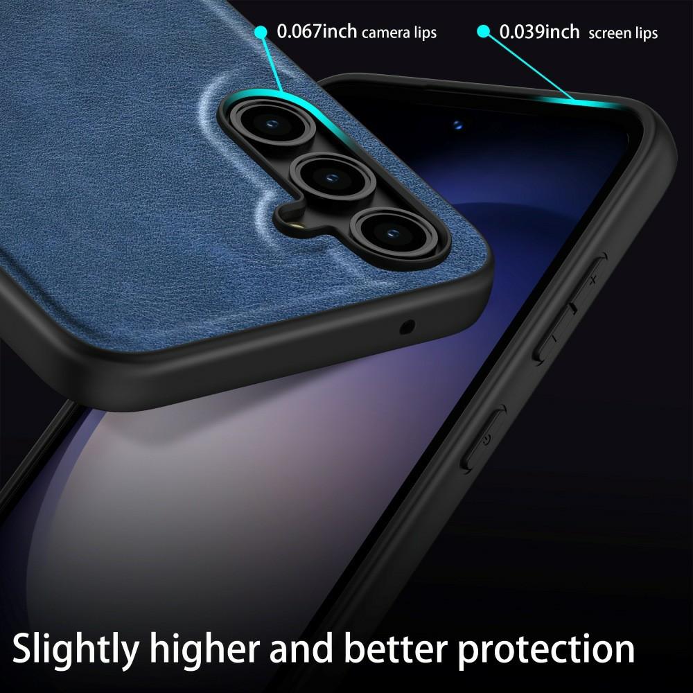 For Samsung Galaxy S25 Case Retro Leather Coated PC+TPU Phone Cover
