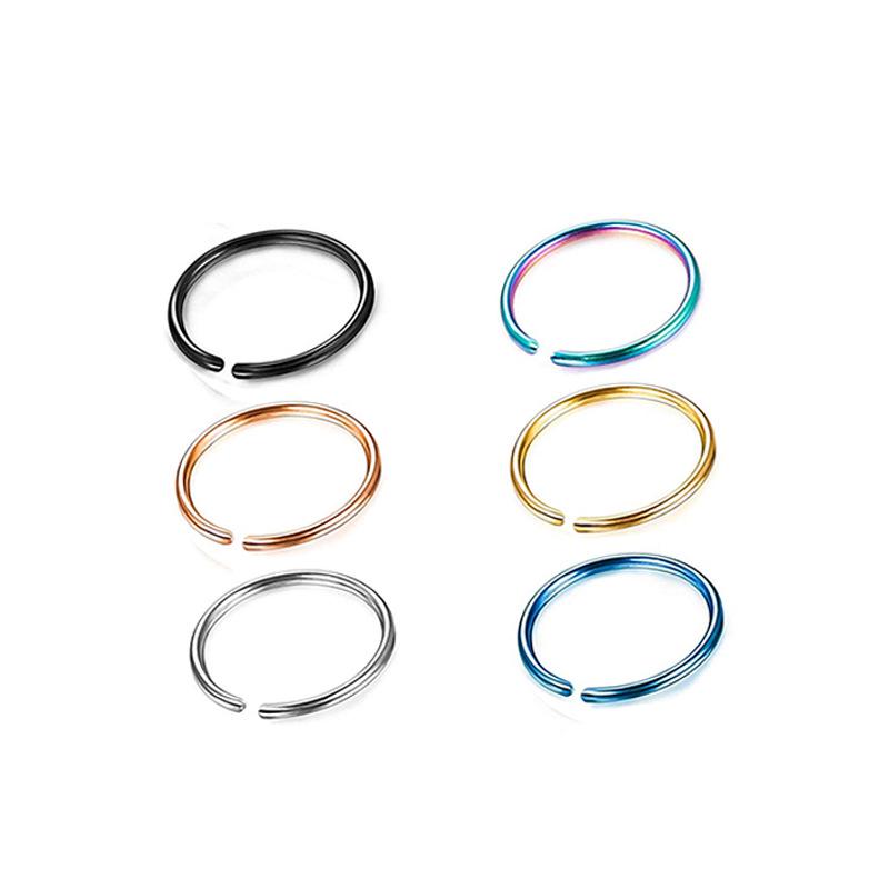 Кольца для носа и губ из нержавеющей стали и титана, бесшовные украшения для пирсинга