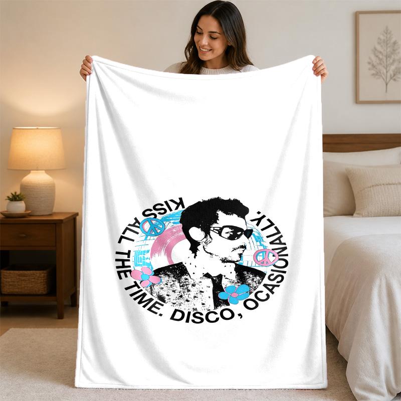 Harry Styles Print Flannel Blanket Cozy Warm Plush Throw Blanket For Bed Sofa Couch Indoor Household Use