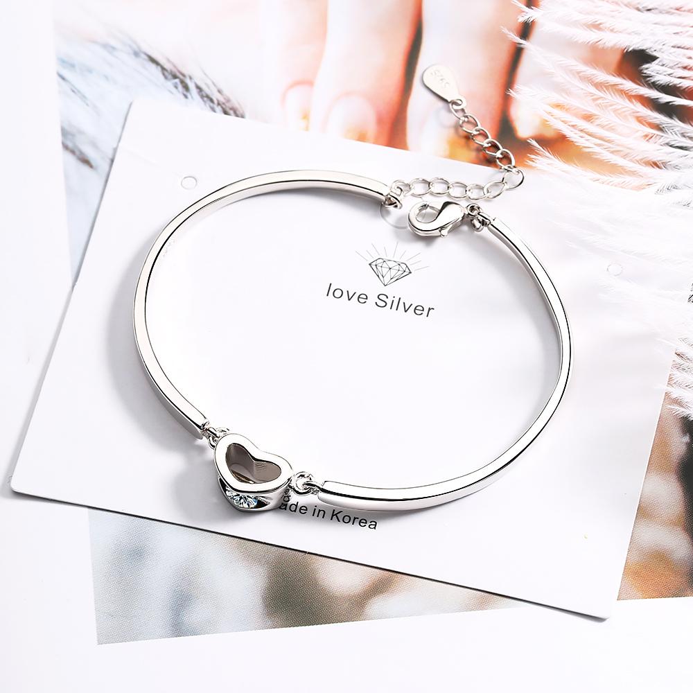 Нежные браслеты в форме сердца из стерлингового серебра 925 пробы AAA+ Crystal Love для женщин, подарок на день святого Валентина, свадьбу, вечеринку, ювелирные украшения, подарок