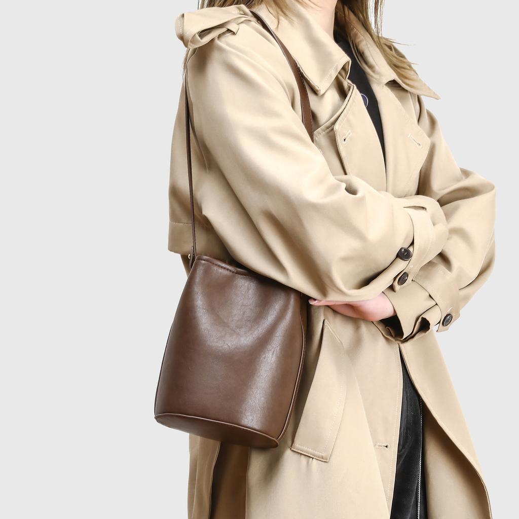 Этой осенью и зимой женская сумка из мягкой кожи, ретро сумка-ведро, ретро простая сумка на одно плечо через плечо, большая вместимость