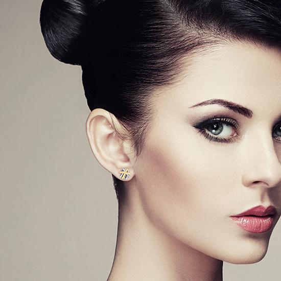 LeCalla 925 Sterling Sliver Jewelry 18K Gold-Plated Crossover Stud Earrings for Women Teen