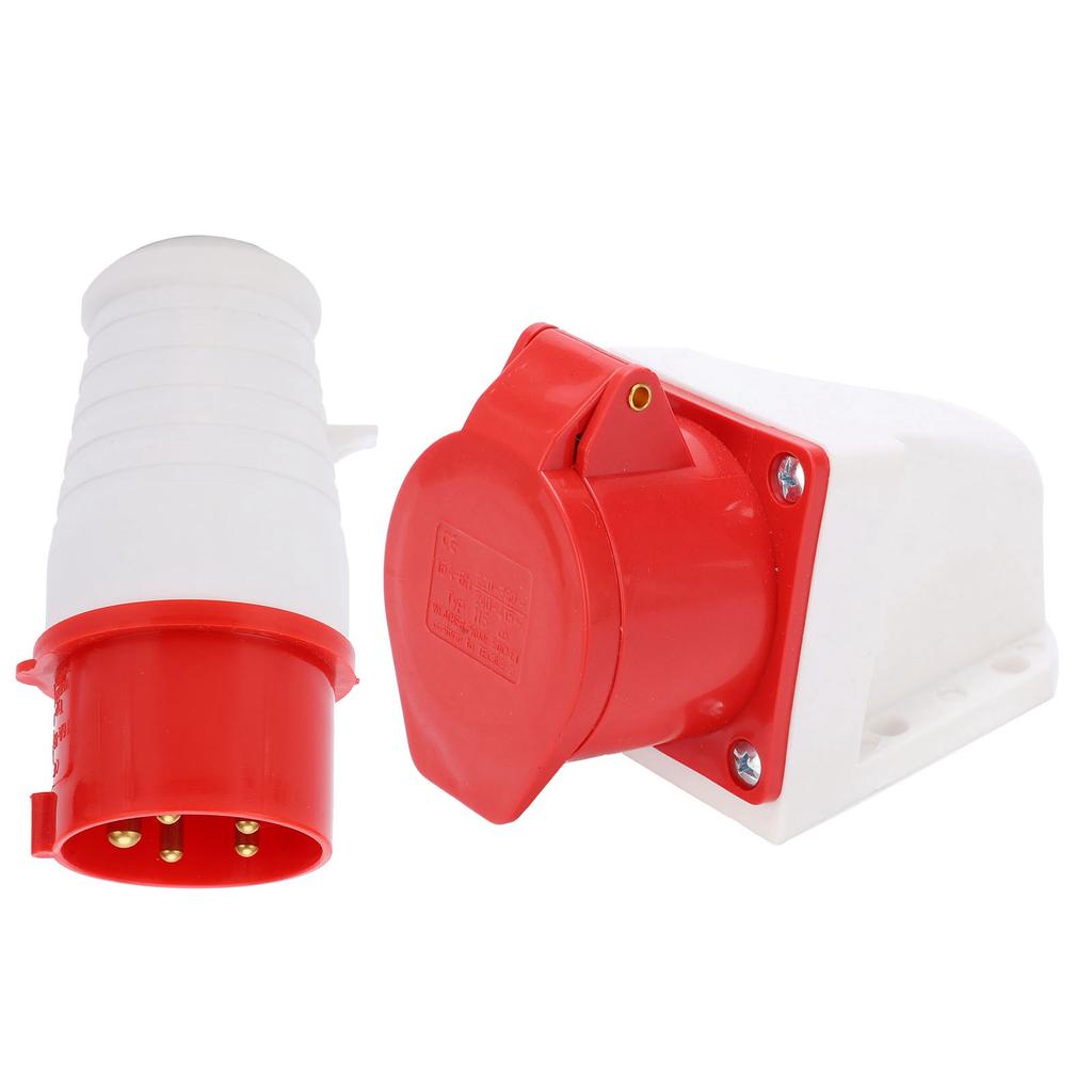 16A 5Pin Industrial Plug Surface Mount Socket 3 Phase IP44 Waterproof 220380V240415V 3P+N+E