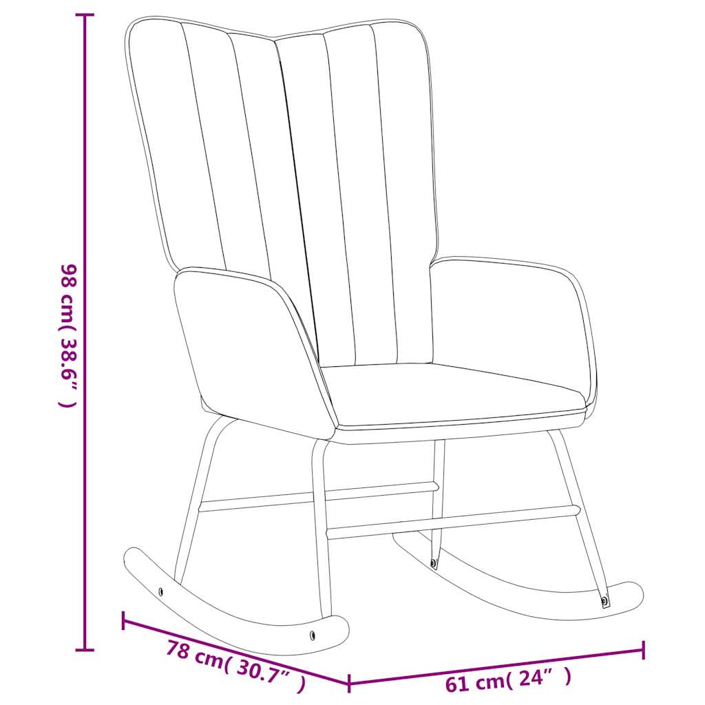 Rocking Armchair with Footstool Light Grey Velvet