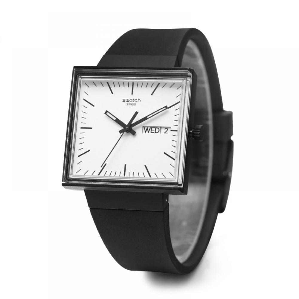 Swatch Уретановые часы Биокерамика Что если Черные So34b700