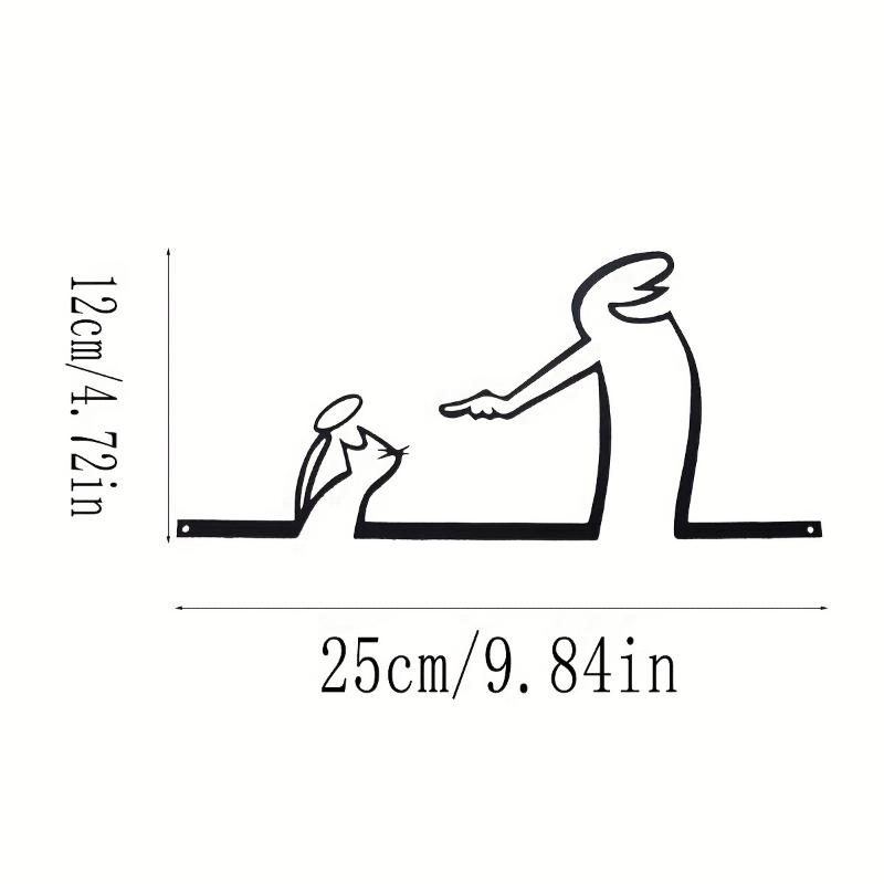 Металлический Настенный Декор Кованый Железный Знак Домашний Интерьер Дверной Проем Искусство Подвесная Картина Декор Комнаты Счастливый Кот Домашнее Украшение