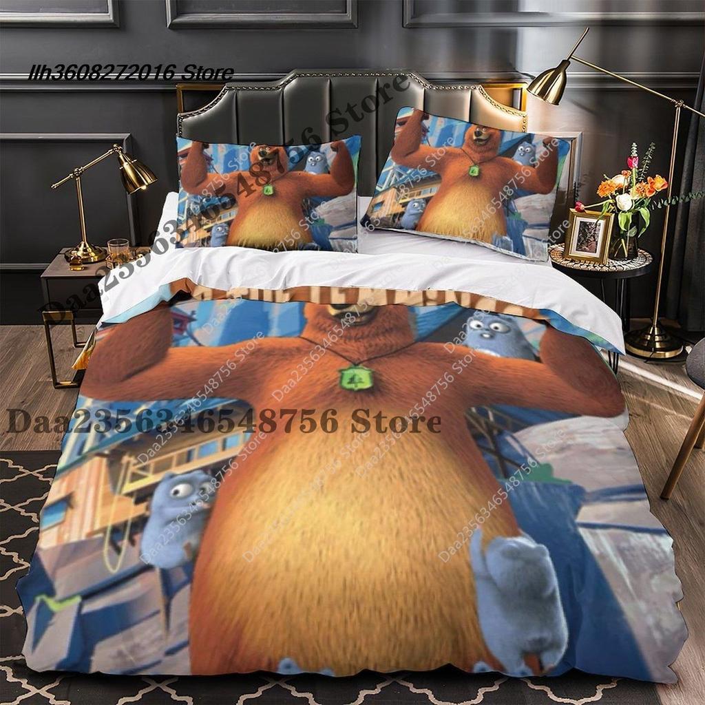 New Grizzy And The Lemmings Bedding Set Single Twin Full Three-Piece Suit Bed Set Aldult Kid Bedroom Duvetcover Sets 3D Ani