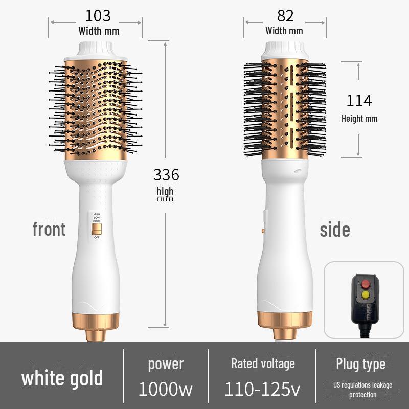 Многофункциональный фен двойного назначения и выпрямляющая расческа из белого золота — стандарт США