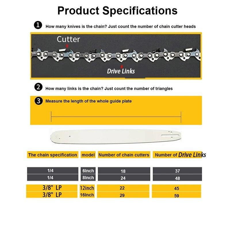1/2/3/4 шт. 10-дюймовая пила, цепная пила, полудолото, запасные части для электрической бензопилы, садовый инструмент для резки веток, ветвей