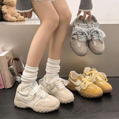 Кожаные женские весенне-летние новые спортивные дышащие маленькие белые туфли на плоской подошве с внутренней платформой, увеличивающей рост