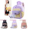 Kids Dualcolor Cartoon School Bag With Soft Polyester Lining For Outdoor Travel