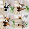 Cute Plush Panda And Raccoon Clip Plush Toys For Travel Gifts And Notes Holders