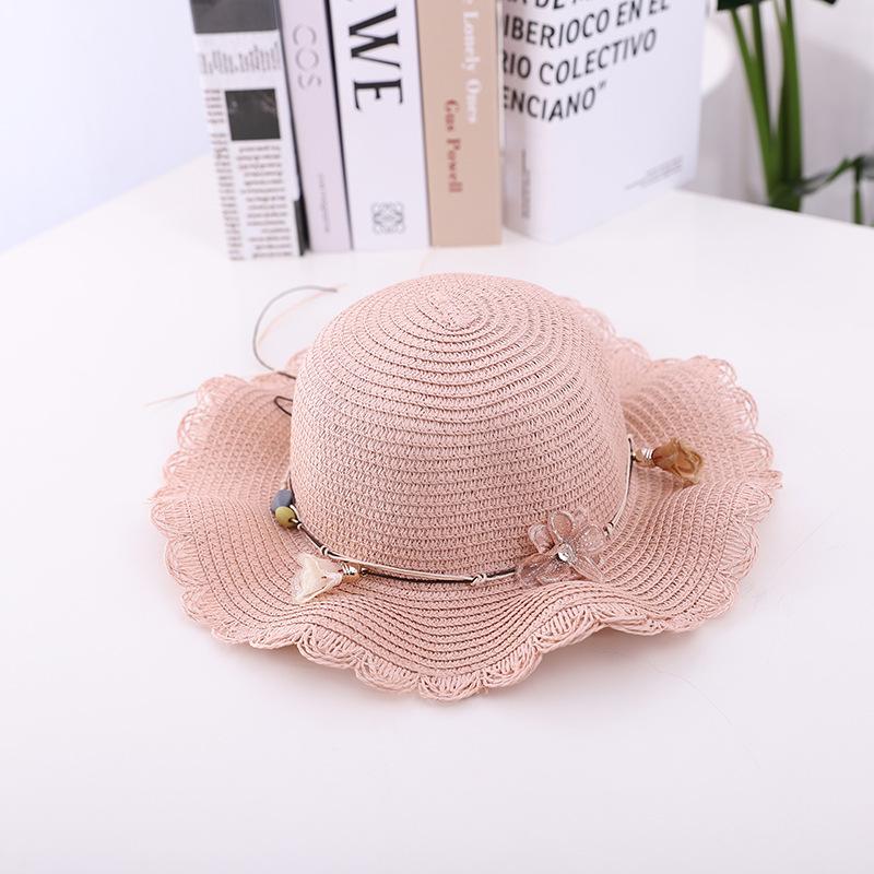 Travel children's hat female summer sun protection princess beach hat sun hat girl straw hat sun hat baby bucket hat