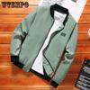 Baseball Collar Jacket Men's Loose Casual Top Thin Gown Simple Short Men's Stand Collar Long Sleeve Zipper Jacket