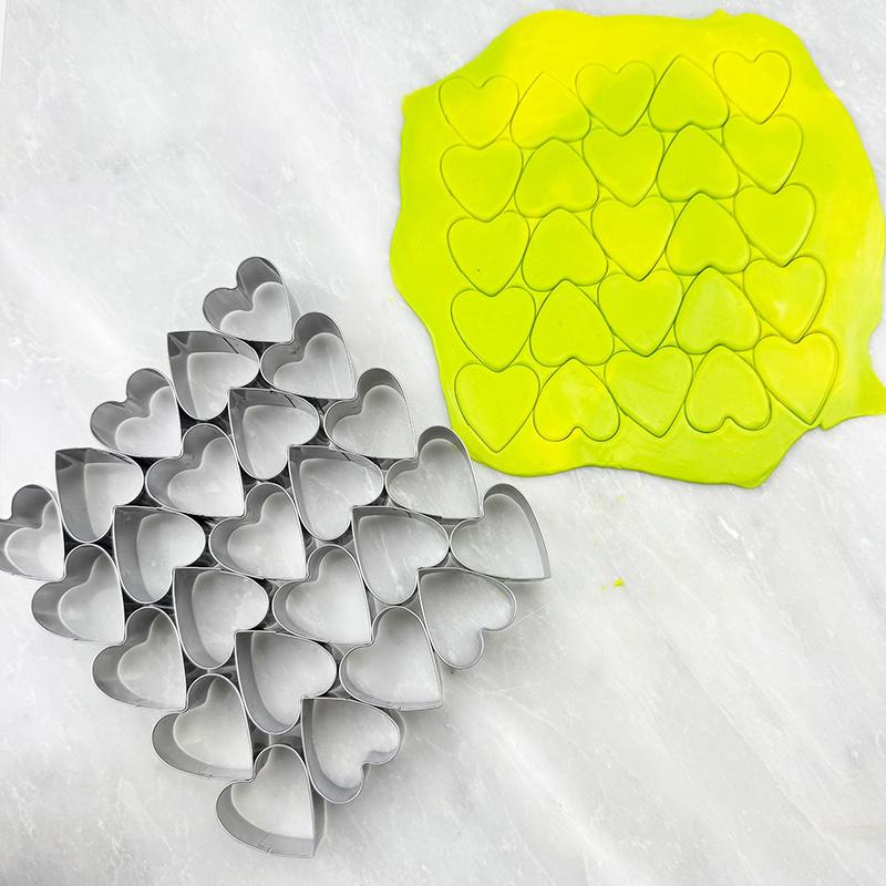 Heart Cookie Cutters 25 Cavity Small Heart Shape Cookie Cutter Valentine, Wedding Biscuit Molds For Baking Mini Cookie Stainless