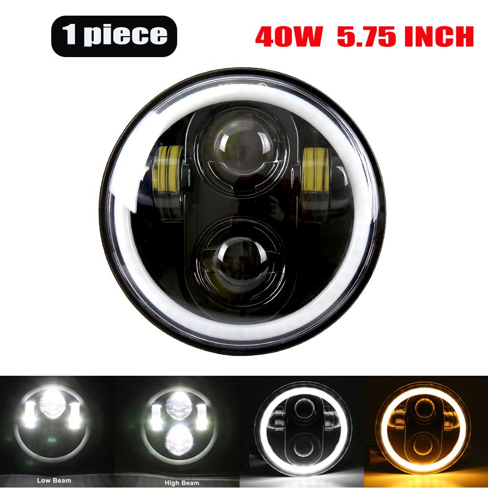 Для Sportster Dyna Iron 883 Projector Halo Ring Motorcycle 5 3/4" High Low Beam DRL Turn Signal 5.75 дюймов LED Headlight