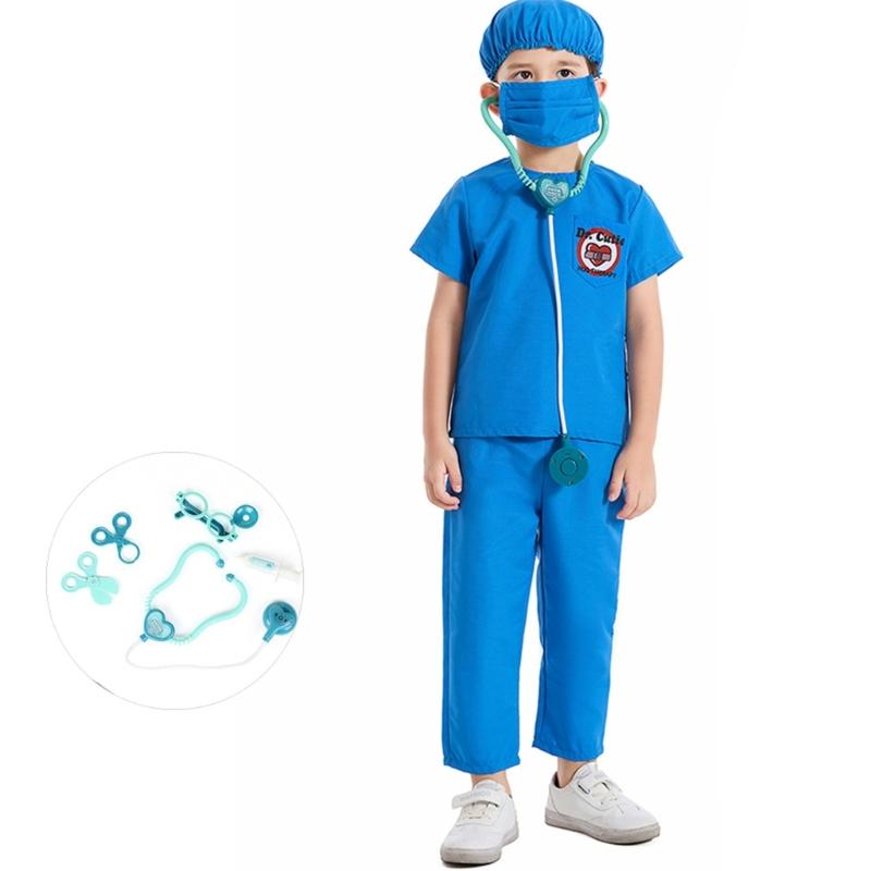 Doctor Role Play Dress Up Kit Doctor Pretend Play Costume with Stethoscope Doctor Coat Kit Halloween Doctor Costumes
