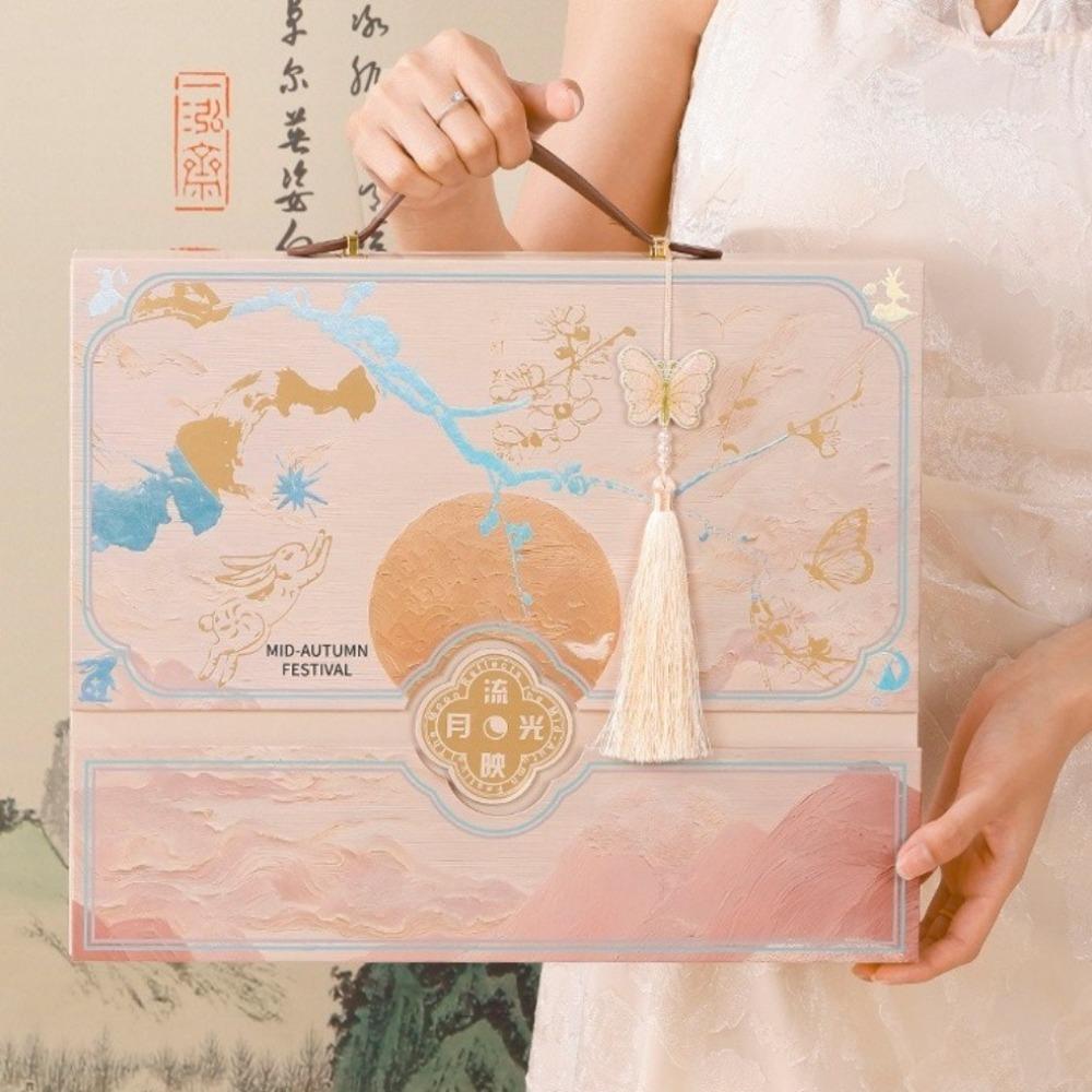 Подарочная коробка высокого класса к середине осени в китайском стиле, коробка для упаковки хрустящего печенья с яичным желтком, коробка для лунного пирога, пекарня