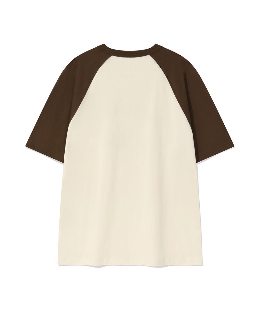 WACKY WILLY Kiki And Motorcycles Raglan Short Sleeve T-Shirt Cream