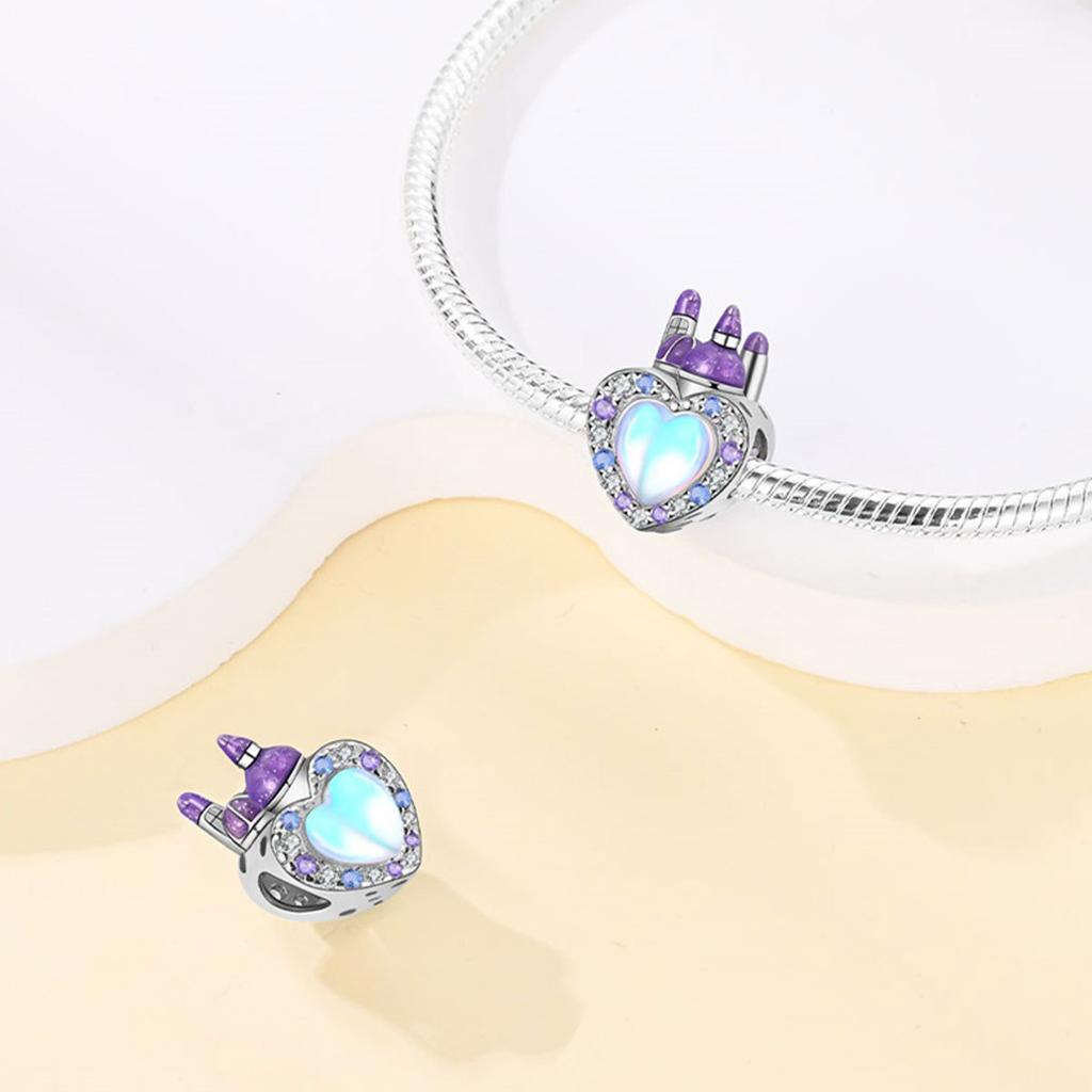S925 серебро сказочный город серии замок мечты единорог DIY ювелирные изделия кулон бусы