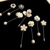 New Fashion Sweater Brooch Rose Flower Corsage Camellia Long Needle Pin Girl Women Shawl Shirt Collar Brooch Pins Accessories