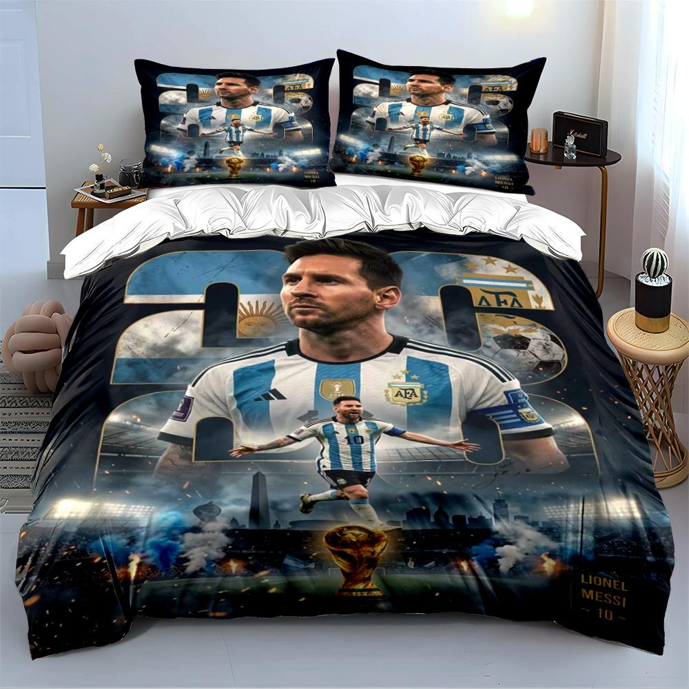 Argentinian Soccer Champion Set Bedding Duvet Cover Set Duvet Cover Pillowcases Home Decor (1 * Duvet Cover 2 * Pillowcases, without duvet insert)