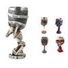 Horrible Resin Stainless Steel Goblet Retro Wine Glass Gothic Cocktail Glasses Wolf Whiskey Cup Party Bar Drinkware