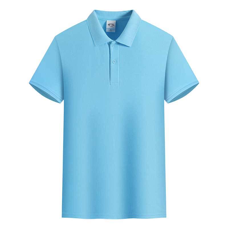 Рубашка поло из желтого хлопка, короткий рукав, 180 г, 32 штуки, однотонная, с лацканами, универсальная повседневная посадка, летняя одежда